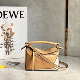 LOEWE Women's Bag Top version 【Level Surrogate Shopping】puzzle Geometric Bag Women's Bag mini18cm Mini Geometric Bag Crossbody Bag Small Size24cm Medium29cm Splicing Box Bag loewe Classic Geometric Crossbody Bag