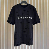 Givenchy T-shirt Top Version Counter Same Collection1Cotton Short Sleeve T T-shirt Men's and Women's Loose Bottoming Shirt2024New Summer