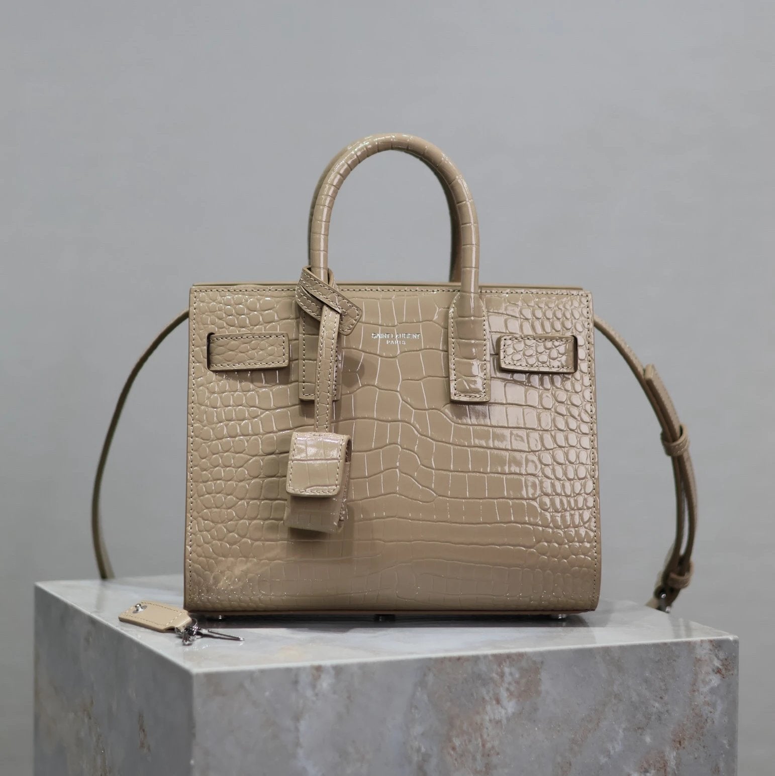 YSL Women's Bag Top version 【Super Original Leather】New File Holder Series sacdejour Tote Bag Crocodile Pattern Cowhide Portable Large Tote Tote Bag Yang Shulin SDJ File Holder Shopping Bag Women's Handbag Large Capacity Women's Bag Handbag
