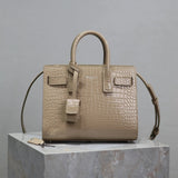 YSL Women's Bag Top version 【Super Original Leather】New File Holder Series sacdejour Tote Bag Crocodile Pattern Cowhide Portable Large Tote Tote Bag Yang Shulin SDJ File Holder Shopping Bag Women's Handbag Large Capacity Women's Bag Handbag