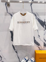 Burberry T-shirt 3D Plaid Patch Embossed Brand Letters LOGO Logo Crew Neck Short Sleeve25ss New Pure Cotton Unisex Style T T-shirt OS Loose Fit Base Shirt Casual Short Sleeve Top T-Shirt