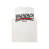 Balenciaga T-shirt Front and Back Cola Graffiti Print logo Sleeveless Short Sleeve Sleeveless Vest25ss New Pure Cotton Unisex Base Shirt Top Half Sleeve T T-shirt OS Loose Fit T-Shirt