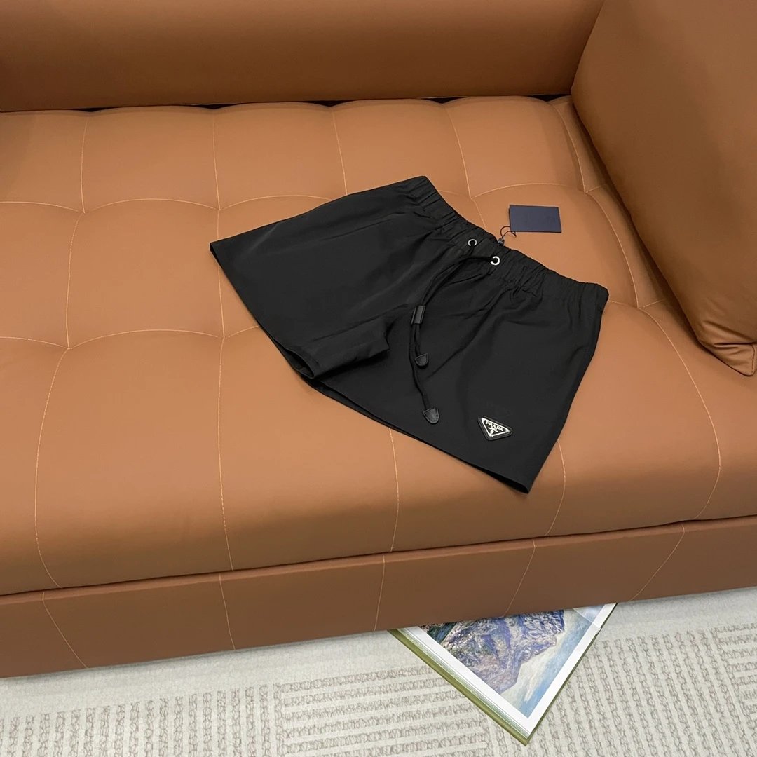 PRADA Shorts Front Triangle Label Patch logo Five-point Shorts25ss New Drawstring Casual5Two-Piece Casual Sweatpants Summer Pants Unisex Pure Cotton Sweatpants