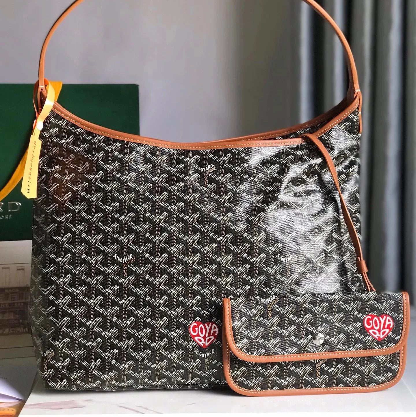 Goyard Bag Top version 【Original Leather】New Product Hobo Hobo Bag Love Customized New Version HoboBohème Hobo Bag Underarm Bag Love hobo Bag