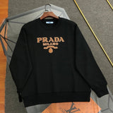 PRADA Hoodie 2024New Model Labeling logo Round Neck Sweatshirt Pullover Unisex Sports Casual Loose Fit Versatile New Autumn Winter Collection