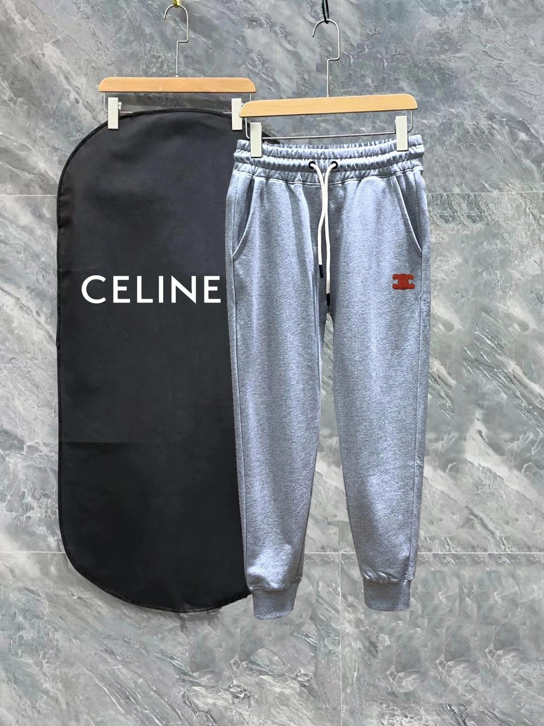 Celine Sweatpants Classic logo Ankle-Tied Sweatpants Sports Pants Autumn Men's and Women's Same Long Pants Drawstring Winter Loose plus Size Casual Pants High Waist