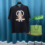 Gucci T-shirt Bear Print on the Chest logo round Neck Short Sleeve25ss New Pure Cotton Unisex Style T T-shirt OS Loose Fit Base Shirt Casual Top Short Sleeve T-Shirt
