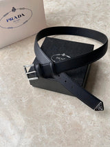 PRADA Belt Top version 【First Layer Cowhide】Men's Belt P Home Classic Business Belt Fashion Casual Width:3.5cm Boutique Pattern Automatic Buckle316Fine Steel Made Selected First Layer Cowhide Italian Leather Embryo PA Sliding Teeth Are Strong and Durable