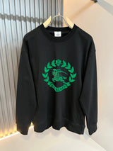 Burberry Hoodie Wheat Ear Print Crewneck Sweatshirt Pure Cotton Casual Loose Fit Versatile Pullover Sportswear os Versatile Inner Layer Top Unisex24ss Autumn and Winter New Products