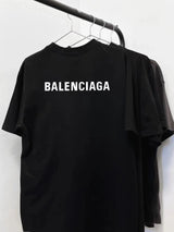 Balenciaga T-shirt Two-tone Large Logo Print logo round Neck Short Sleeve25ss New Pure Cotton Unisex Style T T-shirt OS Loose Fit Base Shirt Half Sleeve T-Shirt Top Half Sleeve