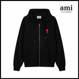 Ami Hoodie Ami Hoodie Couple Suit Classic Love Cotton Loose round Neck Raglan Hooded Sweater Leisure Tappered Trousers-CY