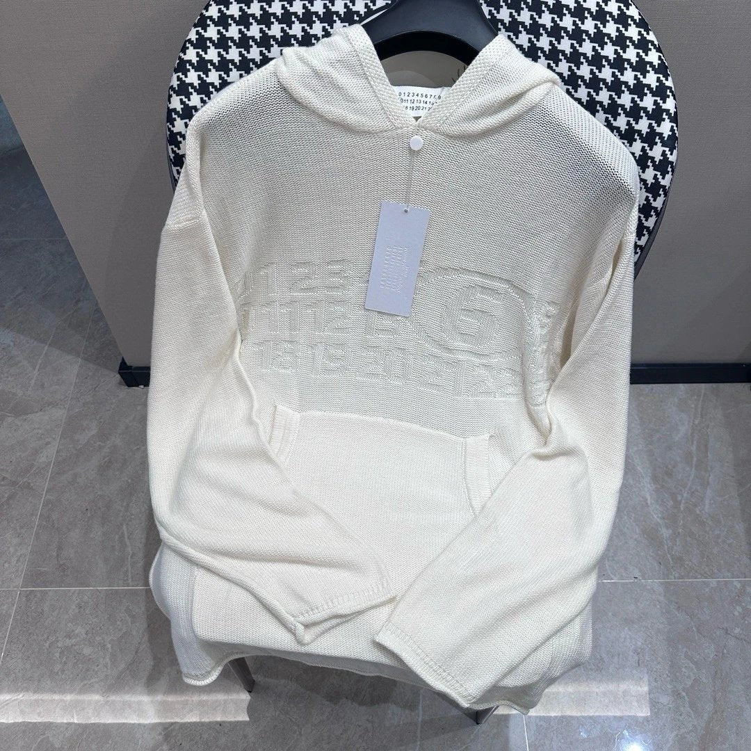 Maison Margiela Sweater Intarsia Hooded Sweater Jacket Unisex