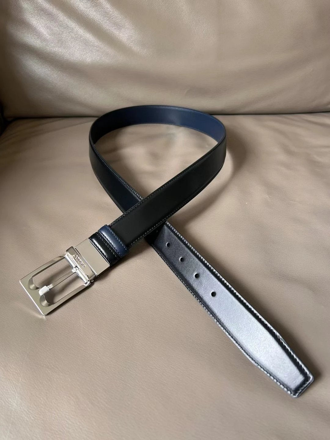 Bally Belt Top version Original Single Belt Counter New Men's Double-Sided Casual Business Belt Wide3.4cm Double-Sided Head Layer Cowhide Belt First Layer Cow Leather Belt Men and Women Business Casual Belt Belt Men's Leather Belt