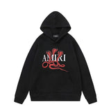 Amiri Hoodie 2024Autumn and Winter New Cobra Letter Pattern Hooded Sweater for Men and Women