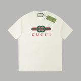 Gucci T-shirt Classic red and green G Wow Glue Thick Board logo round Neck Short Sleeve25ss New Pure Cotton Unisex Style T T-shirt OS Loose Fit Base Shirt Half Sleeve T-Shirt