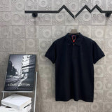 Louis Vuitton LV T-shirt Small letters on the chest logo Embroidery POLO Short Sleeve Turn-down Collar Shirt Unisex Summer Loose Fit T Business Commuter Short Sleeve Shirt Plus Size
