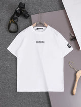Balenciaga T-shirt Letter Double Label 3D Embroidered Crew Neck Short Sleeve25ss New Pure Cotton Unisex Style T Casual T-Shirt Base Layer Shirt OS Loose design