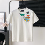 Louis Vuitton LV T-shirt Knitted Paper Airplane on Chest logo round Neck Short Sleeve25ss New Pure Cotton Unisex Style T Casual T-Shirt Base Layer Shirt OS Loose Fit Half Sleeve Top Plus Size