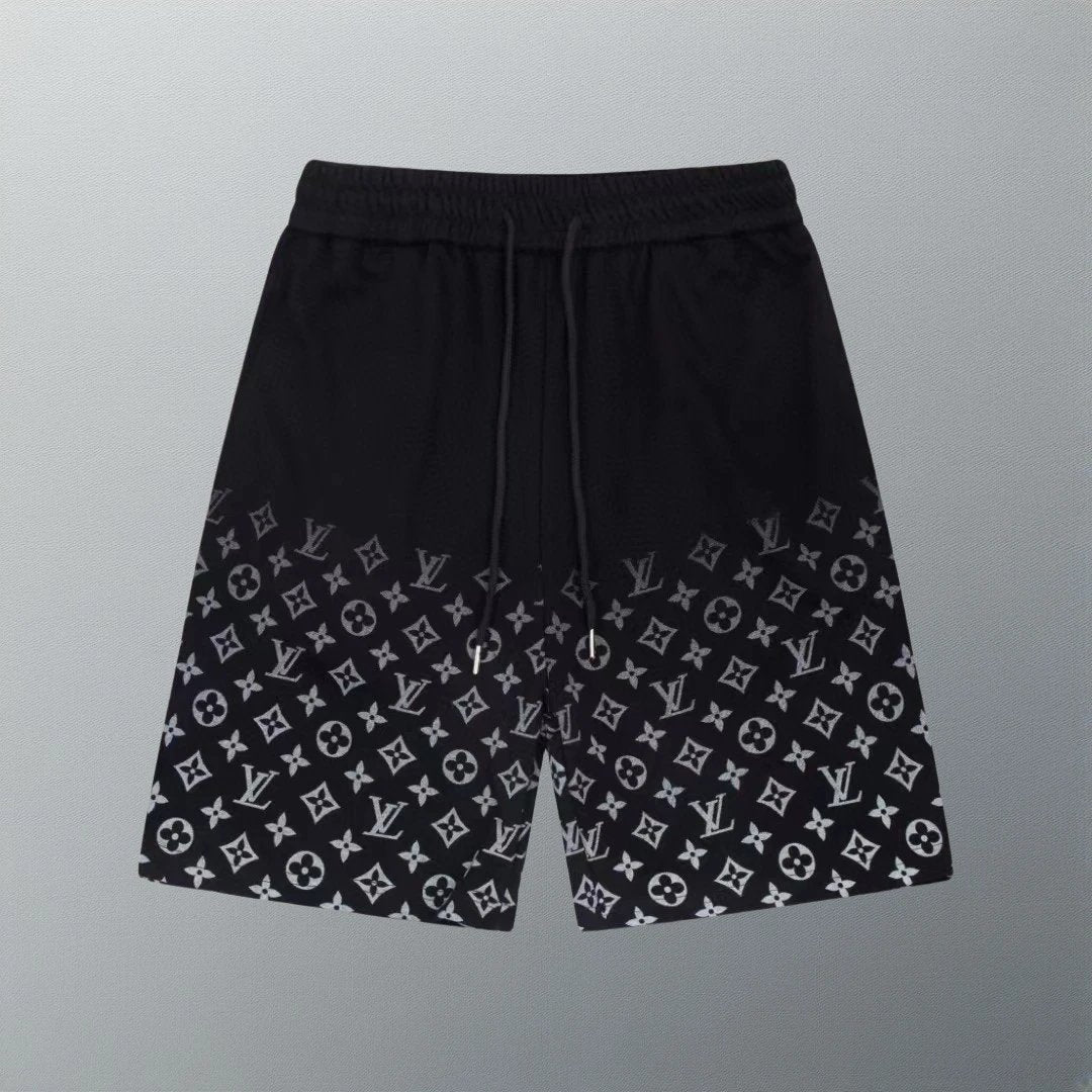 Louis Vuitton LV Shorts Full Gradient Vintage Floral Print logo Five-point Shorts25ss New Drawstring Casual5Two-Piece Casual Sweatpants Summer Pants Unisex Pure Cotton Sweatpants