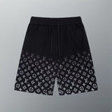 Louis Vuitton LV Shorts Full Gradient Vintage Floral Print logo Five-point Shorts25ss New Drawstring Casual5Two-Piece Casual Sweatpants Summer Pants Unisex Pure Cotton Sweatpants