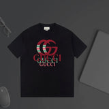 Gucci T-shirt Unique Double Chest Design G Letter Printing logo round Neck Short Sleeve25ss New pure cotton T Unisex T-Shirt OS Drop Shoulder Loose Fit Base Shirt Top T-Shirt Short Sleeve