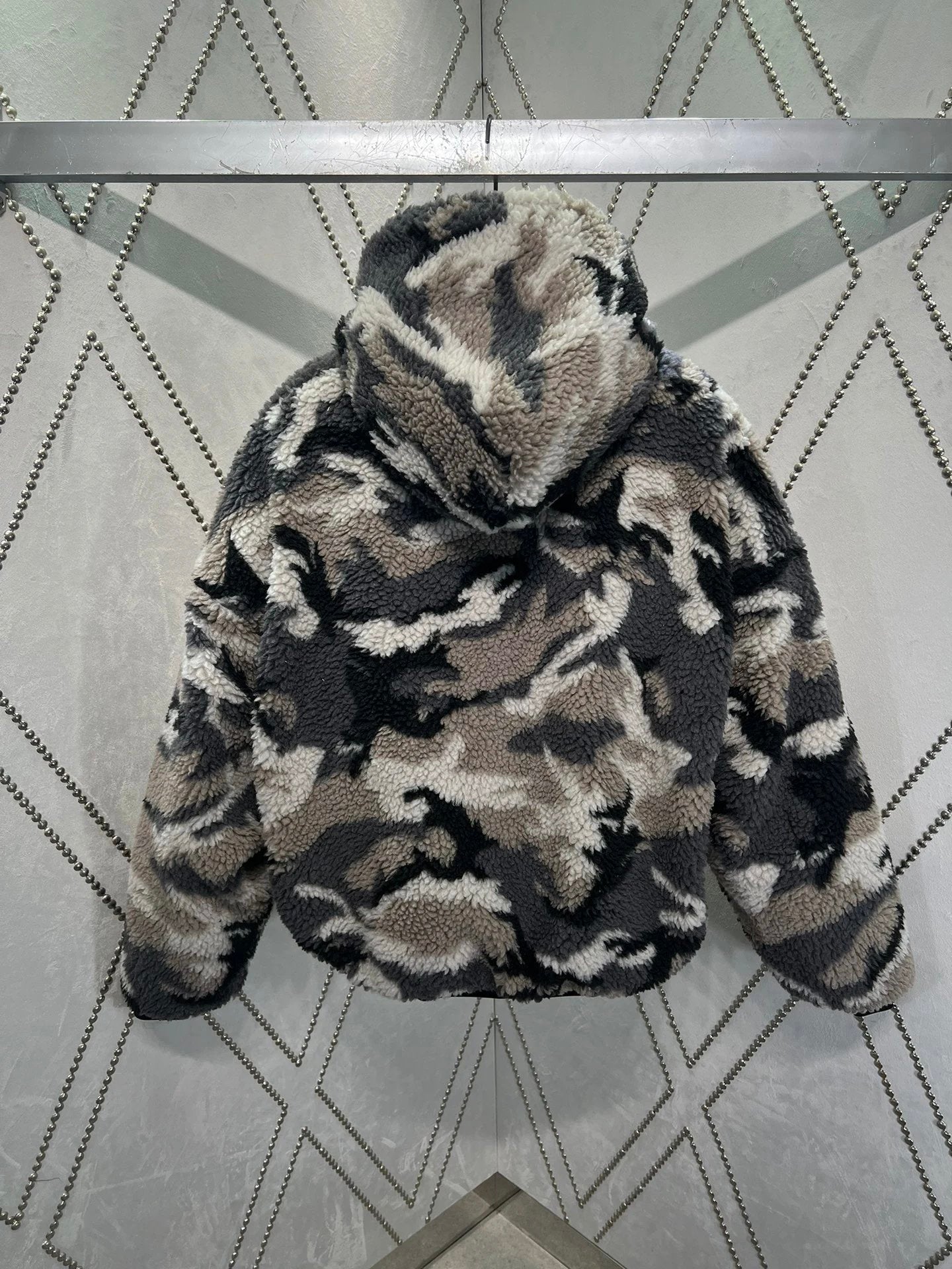 Balenciaga Down Jacket Autumn Winter New Snow Camouflage Cotton Jacket Paris Style Dome Ski Series Fleece Lamb Wool Coat Unisex