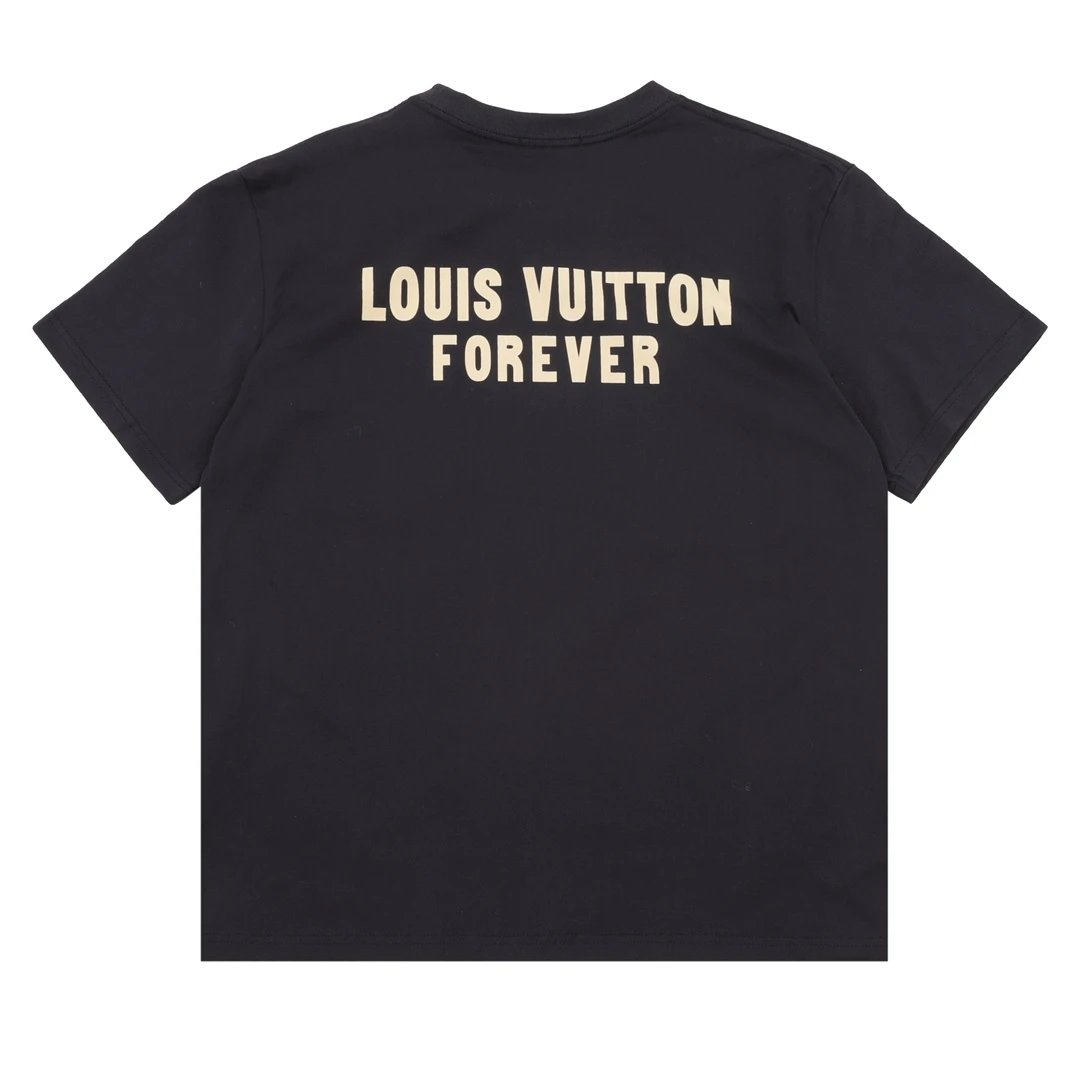 Louis Vuitton LV T-shirt Inverted Chest Letters Print logo round Neck Short Sleeve25ss New pure cotton T Unisex T-Shirt OS Loose Fit Base Shirt Top Half Sleeve T-Shirt