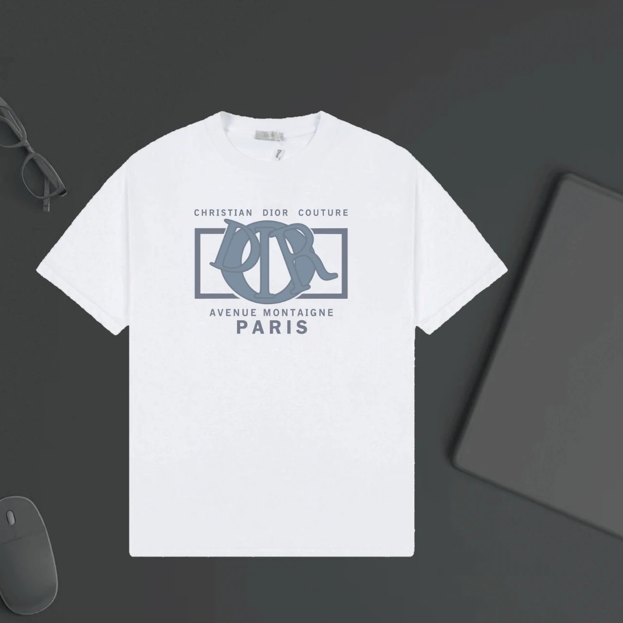Dior T-shirt Chest Brand Letter Print logo round Neck Short Sleeve25ss New pure cotton T Unisex T-Shirt OS Drop Shoulder Loose Fit Base Shirt Top T-Shirt Short Sleeve