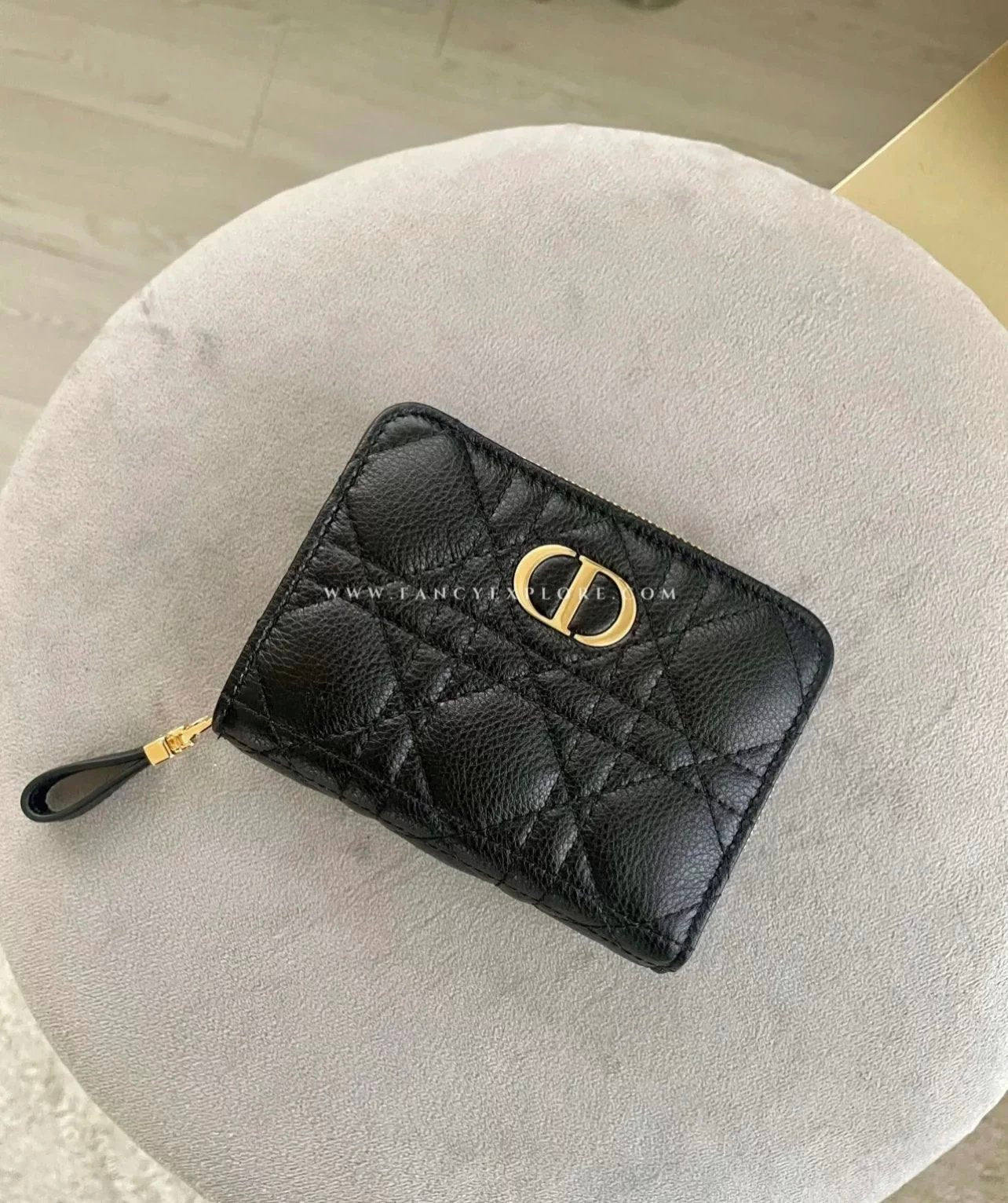 Dior Women's Bag Top version CARO Short Wallet Wallet Classic Logo Soft Calfskin Wallet with Zipper Coin Purse Two-Layer Wallet Women's Wallet