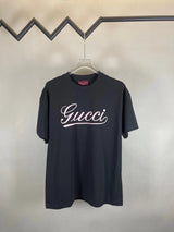 Gucci T-shirt Chest Print logo round Neck Short Sleeve25ss New Pure Cotton Unisex Style T T-shirt OS Loose Fit Base Shirt Top Half Sleeve T-Shirt