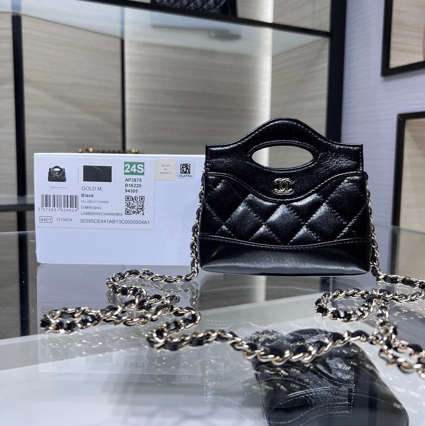 Chanel Women's Bag Top version 【Super Top Version Original Factory】C Home/24SS Early Spring Horizontal Version31bagnano Handbag31bag Bucket bag24S Horizontal Version mini31bag Shoulder Messenger Bag Chain Women's Bag AS3656