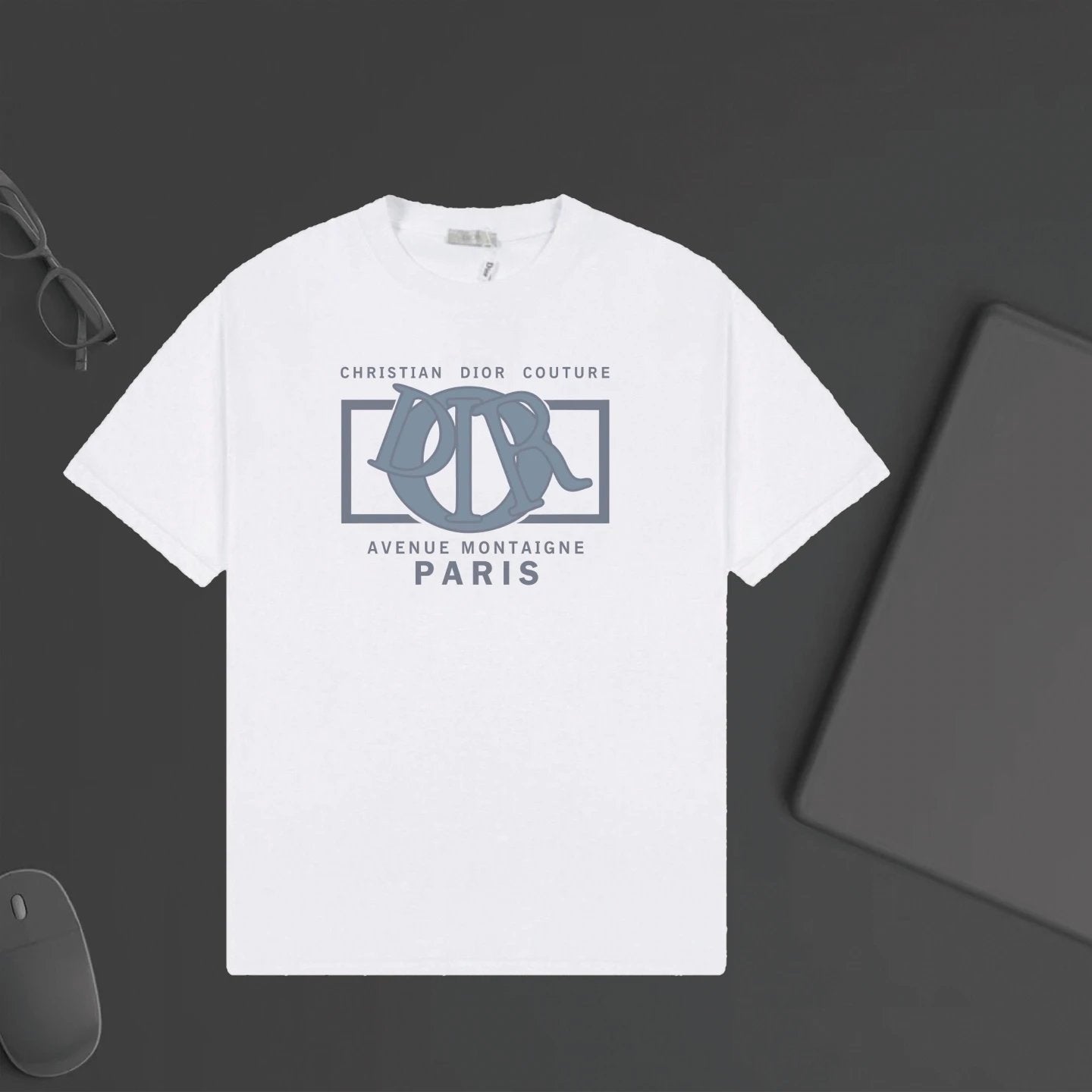 Dior T-shirt Chest Letter Pattern Print logo round Neck Short Sleeve25ss New Pure Cotton Unisex Style T Casual T-Shirt Base Layer Shirt OS Loose Fit Half Sleeve Top Plus Size