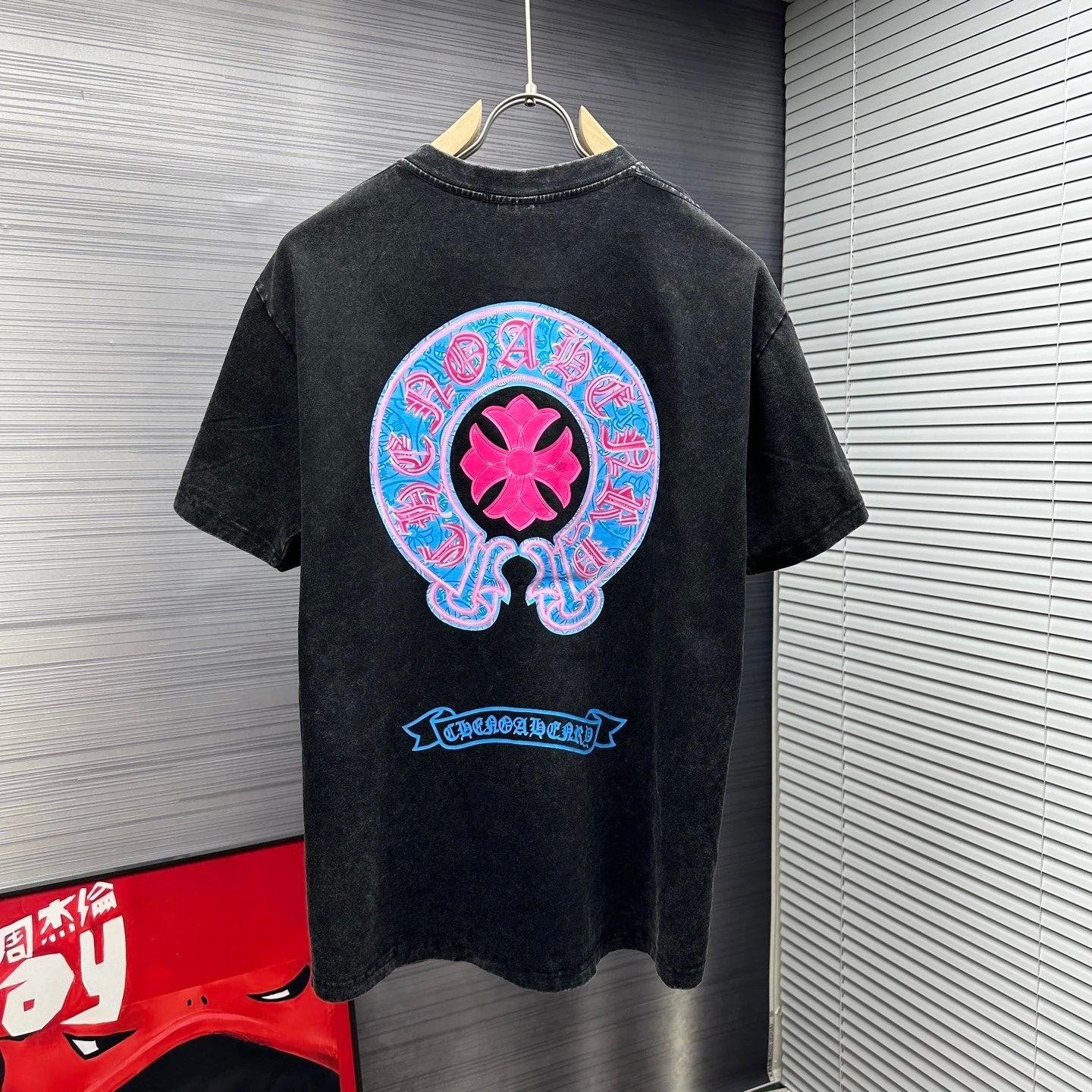 Chrome Hearts T-shirt Back with Sanskrit Script Print logo round Neck Short Sleeve25ss New pure cotton T Unisex T-Shirt OS Loose Fit Base Shirt Top Half Sleeve T-Shirt