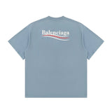 Balenciaga T-shirt Front and Back Classic Wave Cola Print logo round Neck Short Sleeve25ss New pure cotton T Unisex T-Shirt OS Drop Shoulder Loose Fit Base Shirt Top T-Shirt Short Sleeve
