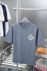 Chrome Hearts T-shirt 25SS Early Spring New Style Horseshoe Print Rhinestone Short Sleeve Round Neck Pure Cotton Unisex T T-shirt OS Loose Fit Base Shirt Short Sleeve Top T-Shirt