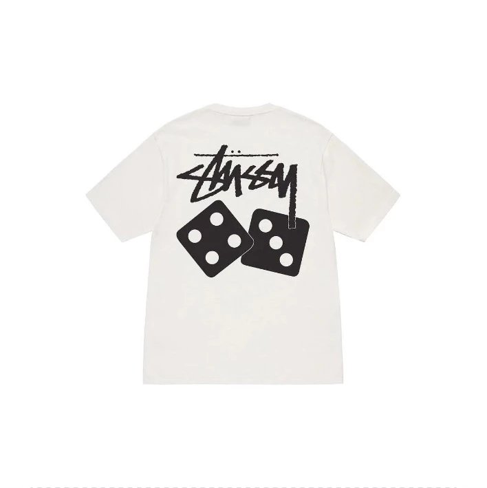 Stussy T-shirt Top Version Fashion Brand Plush Dice Summer Men's and Women's Same Style Short Sleeve T T-shirt