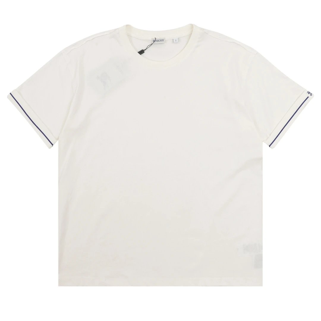 Burberry T-shirt Printed Cuffs logo round Neck Short Sleeve25ss New Pure Cotton Unisex Style T Casual T-Shirt Base Layer Shirt OS Loose Fit Half Sleeve Top Plus Size