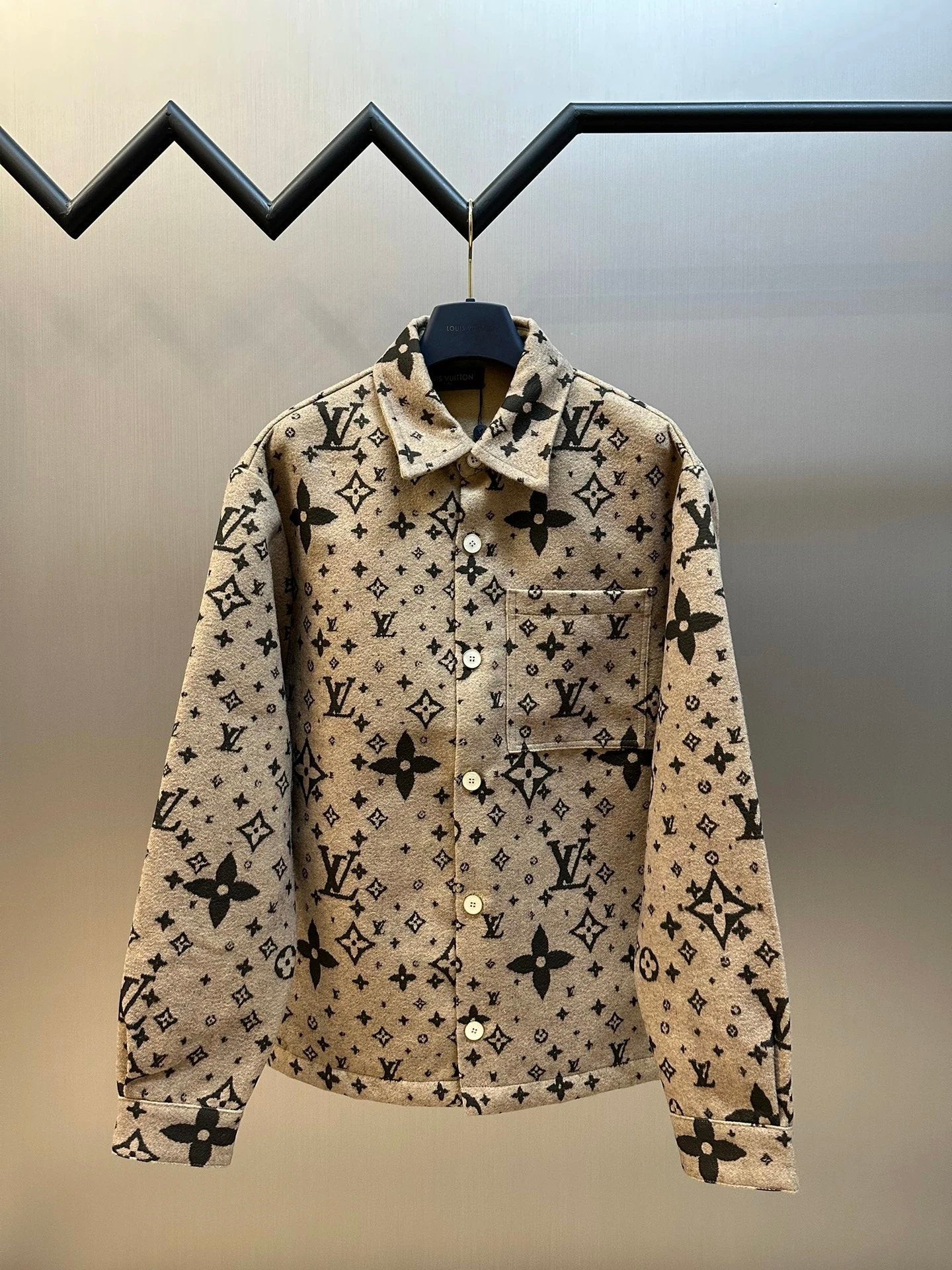 Louis Vuitton LV Jackets Jacquard Wool Lapel Jacket Unisex Autumn Winter New Sports Casual Loose Versatile