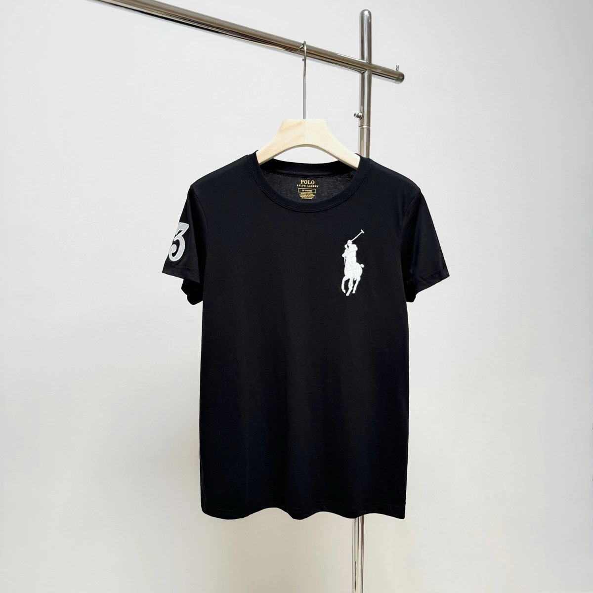 Ralph Lauren T-shirt Top Version Label POLORalphLauren Men's Big Horse Mark Short Sleeve round Neck Solid Color T Summer Shirt