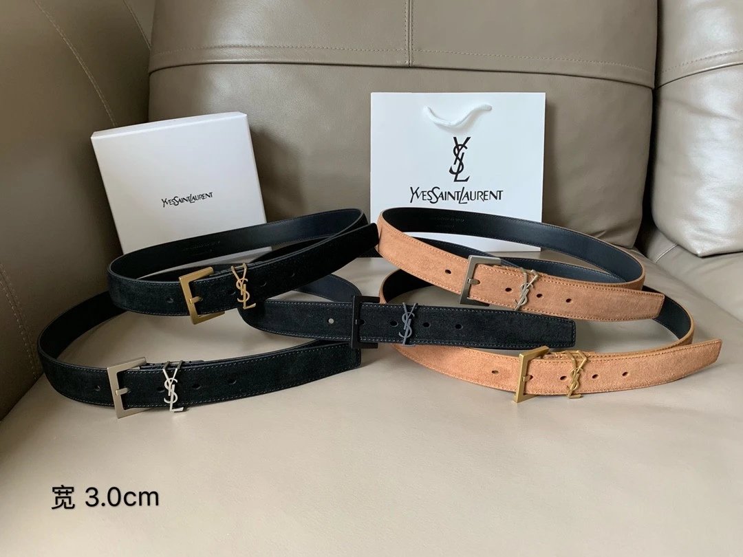 YSL Belt Top version Original Order Belt Female First Layer Cow Leather Belt3.0Women's Belt Calfskin High-Grade Pure Leather Belt Women's Business Casual Belt Belt Women's Belt