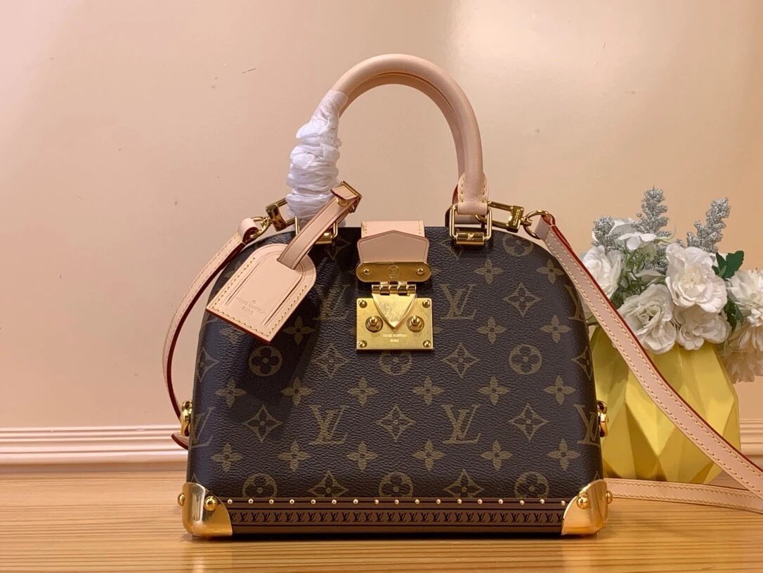 Louis Vuitton LV Women's Bag Top version ✨M11114NicolasGhesquièresSt In Giving Speedy Handbag after Hard-Side Suitcase Configuration，and Reinterpret the Classic with Elements Such as Trim and Metal Angle Bracket Alma Handbag Hard-Side Suitcase Bag Presbyo