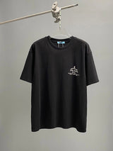 PRADA T-shirt Classic Chest Print logo round Neck Short Sleeve25ss New pure cotton T Unisex T-Shirt OS Loose Fit Base Shirt Top Half Sleeve T-Shirt