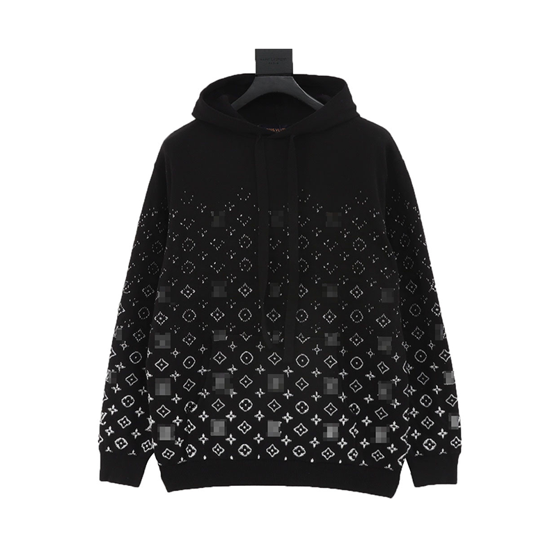 Louis Vuitton LV Sweater Gradient Jacquard Hooded Sweater Same Style for Men and Women