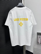 Louis Vuitton LV T-shirt Back with Large Letter Print logo round Neck Short Sleeve25ss New pure cotton T Unisex T-Shirt OS Drop Shoulder Loose Fit Base Shirt Top T-Shirt Short Sleeve