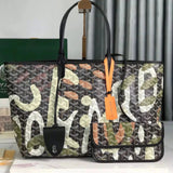 Goyard Bag Top version 【Original Leather】Counter New170Anniversary Special Custom Camouflage Graffiti Mother and Child Bag Tote Bag Shopping Bag SAINT Small Size Tote Bag Vegetable Basket Bag Backpack Women's Bag Graffiti Tote Bag