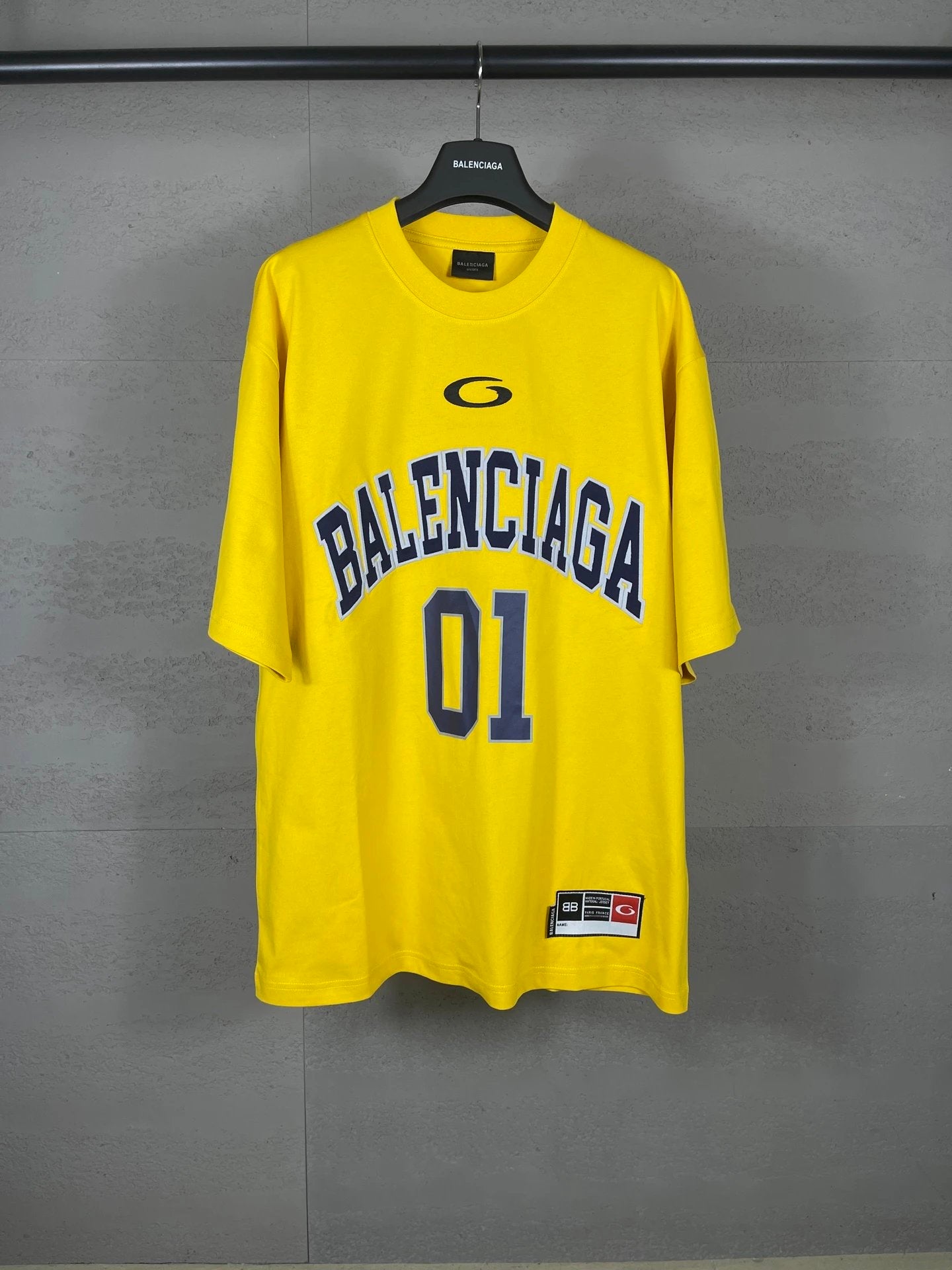 Balenciaga T-shirt Front and Back Basketball Number Printing logo round Neck Short Sleeve25ss New Pure Cotton Unisex Style T Casual T-Shirt Base Layer Shirt OS Loose Fit Half Sleeve Top Plus Size