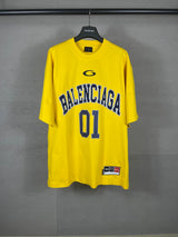 Balenciaga T-shirt Front and Back Basketball Number Printing logo round Neck Short Sleeve25ss New Pure Cotton Unisex Style T Casual T-Shirt Base Layer Shirt OS Loose Fit Half Sleeve Top Plus Size