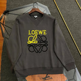 LOEWE Hoodie 24ss New logo Embroidered Crewneck Sweatshirt Pullover Unisex Sports Casual Loose Fit Versatile New Autumn Winter Collection