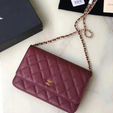 Chanel Women's Bag Top version 【**Original Leather】woc Latest Version Suction Clasp WOC Original Caviar Cowhide Sheepskin Chain Bag Flap Bag Flap Bag Diamond Pattern Bag Fortune Bag WOC Fighter in