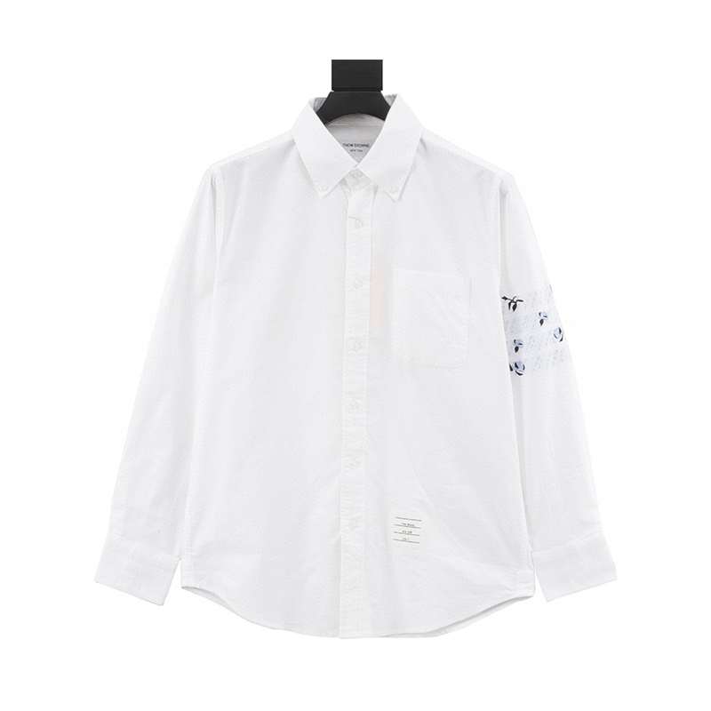 Thom Browne Shirt New Flower and Bird Embroidered Shirt for Men and Women